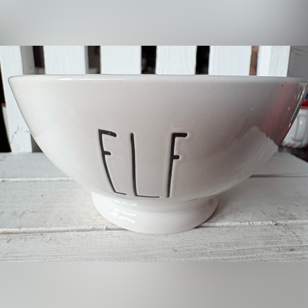 Rae Dunn White ELF Ceramic Bowl